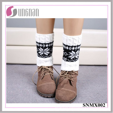 2015 Winter Snowflake Spelled Color Elk Leg Warmers Knitted Socks